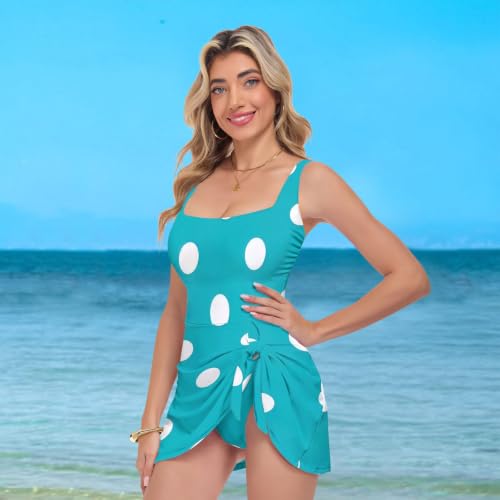 Maillot de bain One Piece bleu sarcelle d'inspiration rétro chic Y2K