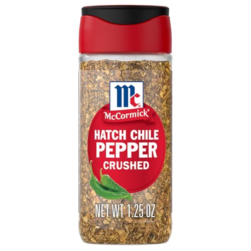 McCormick Hatch Chile Pepper, Crushed, Balanced, Smoky, Sweet Heat, For Salsa, Tacos, Enchiladas, Nachos, Guacamole, Burgers, Scrambled Eggs, and More, 1.25 oz