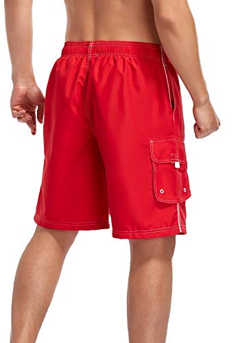 Adoretex Men's Guard Board Short Swimsuit (Mg001) - Red - Large #TOP1