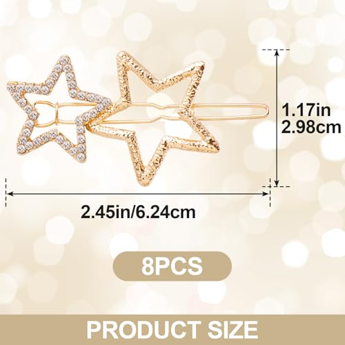 Smallcat 8Pcs Star Hair Clips, Gold Rhinestone Star Hair Barrettes thumb #1