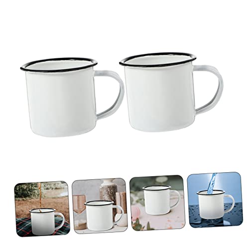 Tasse en émail rétro Luxshiny ensemble de tasses polyvalentes camping et maison lot de 6 - 4