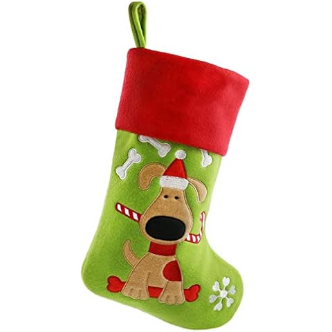 WEWILL Lovely Embroidered Dogs Pet Christmas Stockings Ideal Xmas for Puppy 18-Inch Long(Dog) Cover