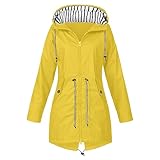 Womens Fashion,Rain Coats for Women Fall 2023 Zip Up Button Down Hoodie Womens Y2k Clothes Long Sleeve Waterproof Rain Jackets Teen Girl Gifts Plus Size Oversized Trench Coats(D-Yellow,Large)