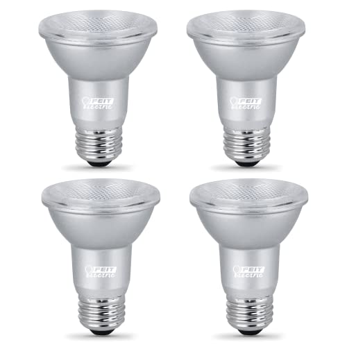 Feit Electric PAR20 LED Bulbs, 50W Equivalent, Dimmable Spotlight Bulbs, 3000k Bright White, E26 Base, 90 CRI, 450 Lumen, 22-Year Lifetime, Flood Light Bulbs, Damp Rated, PAR20DM/930CA/4, 4 Pack by Feit Electric - Used condition - US$13.49