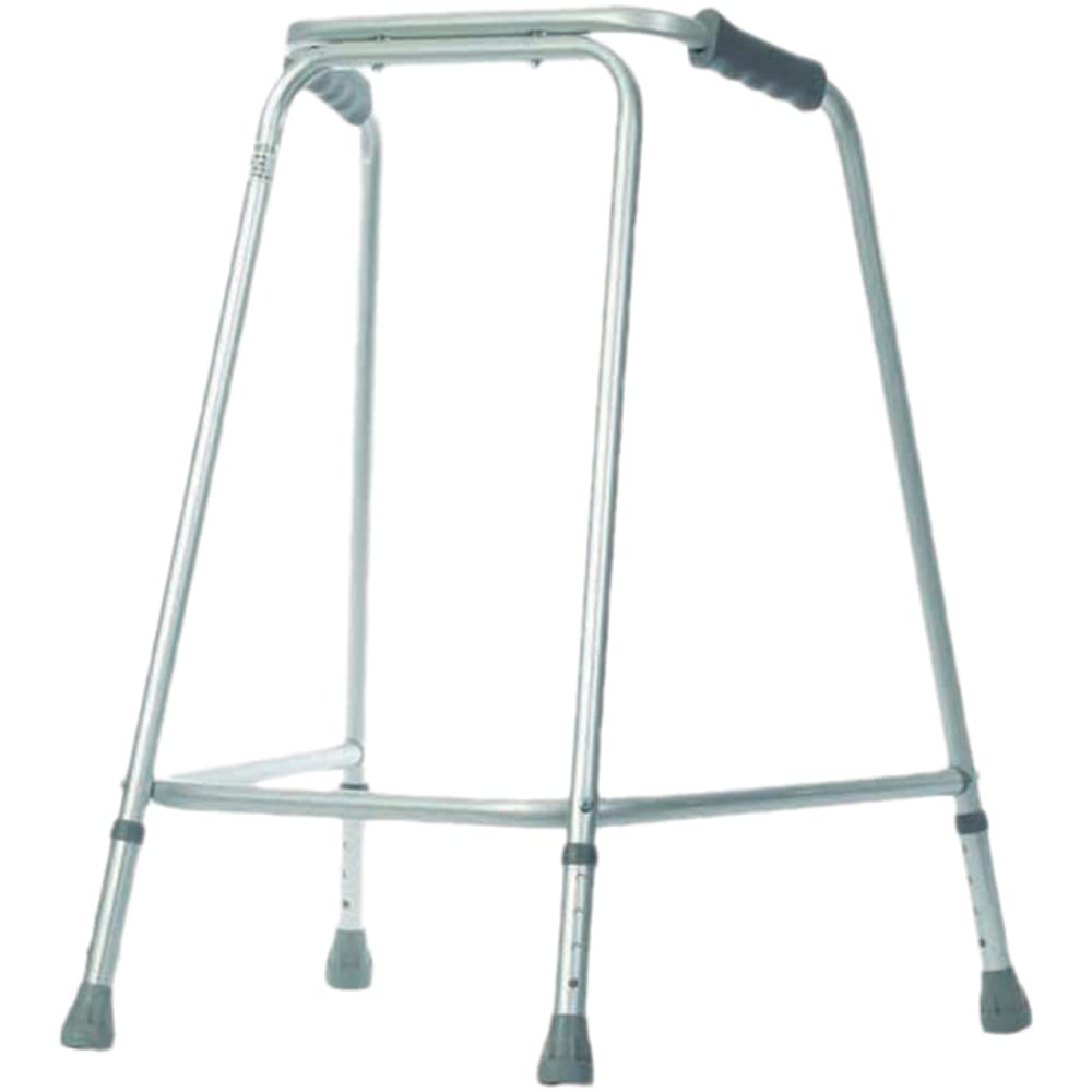 Lekka aluminiowa rama do chodzenia – 860-960 mm, regulowana wysokość – bardzo duża – antypoślizgowe gumowe tulejki – pomoc w rehabilitacji – ergonomiczne uchwyty – 180 kg (28 kamieni) limit wagowy