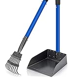 TOOGE Pooper Scooper for Large Medium Small Dogs Dog Pooper Scooper for Yard with Heavy Duty Metal Long Handle Rake and Tray for Pet Waste Pick Up (4. Large Rake & Tray & Shovel)