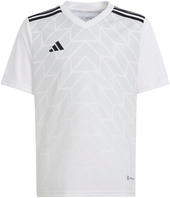 adidas Kids Boys T Icon 23 V Neck Short Sleeve Jersey Soccer Cleats - White - Size S