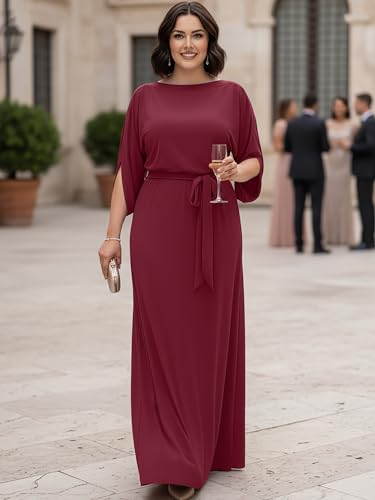 Image of KOH KOH Womens 2026 Flowy Formal Batwing Sleeve Evening Casual Gown