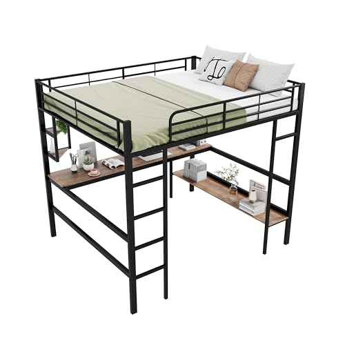 Design moderno: questo letto a soppalco in metallo offre un design elegante e salvaspazio per adolescenti e adulti.
