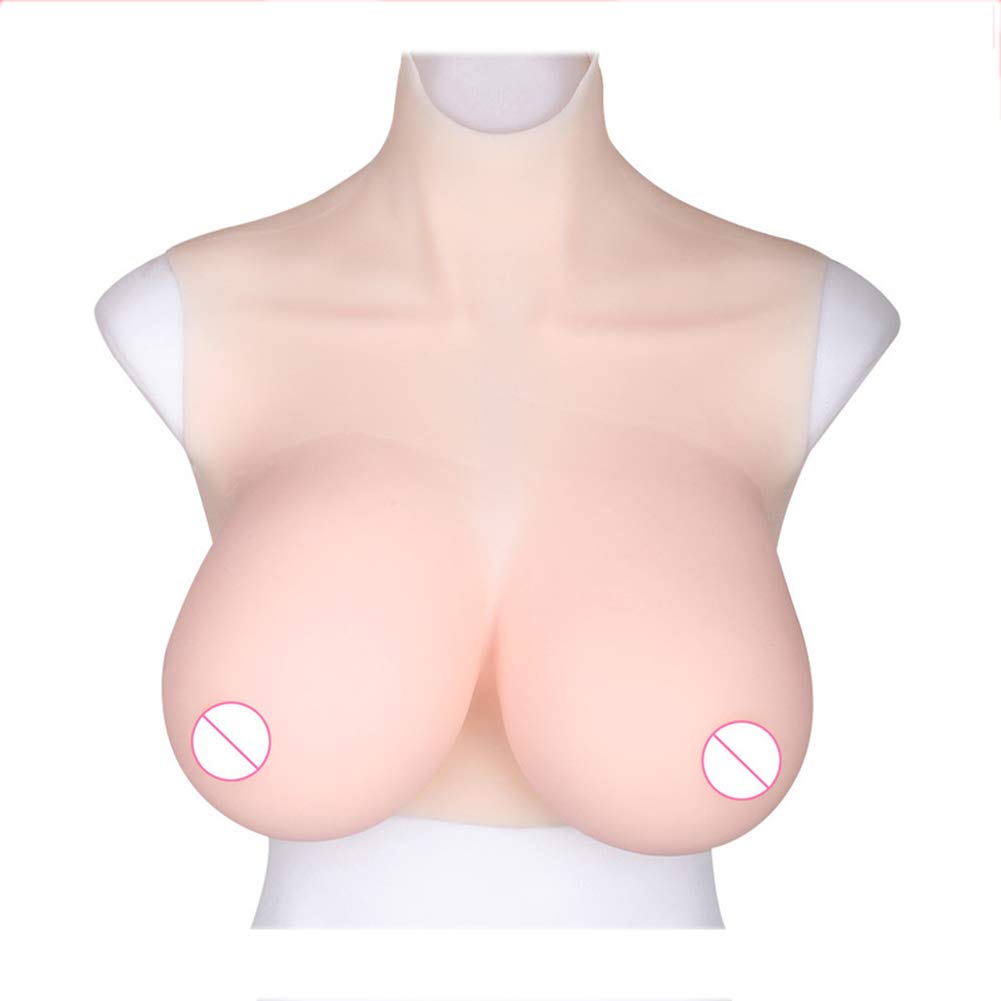 ZXJENArtificial Silicone Breasts Half Body Fake Breasts Artificial Breast False Boobs for Crossdresser Transgender Mastectomy Breast Enhancer Wearable,purewhite,B