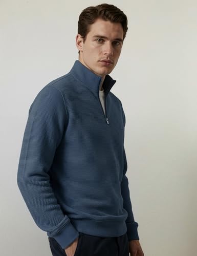 Image of DAMENSCH ReNEWd Soft Ribbed Texture, Strong Durable Fabric, Dyes Ottoman Half-Zip Sweatshirts