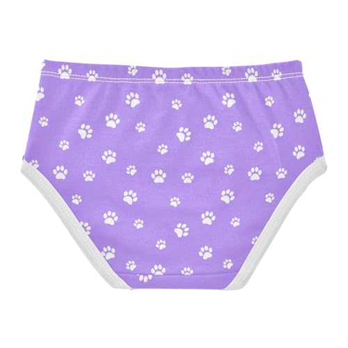Animal Paw Prints Purple Toddler Girls Underwear 2t Cotton Little Girl Panties Fancy Briefs Kids Undies2