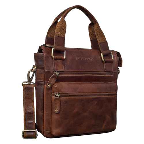 STILORD "Lucia" Vintage Leather Bag Ladies Genuine Leather Leisure Handbag Crossbody Bag Elegant Evening Bag for 9.7 inch iPad Colour:Porto - Cognac