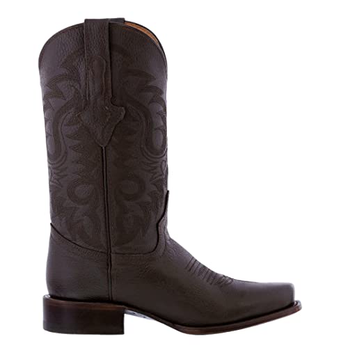 Texas Legacy Mens Brown Western Leather Cowboy Boots Rodeo Wear Square Toe2