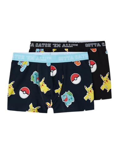 NAME IT Jungen Nkmasgar Pokemon 2p Boxer Noos Sky Nachtwäsche Set, Schwarz, 146-152 EU