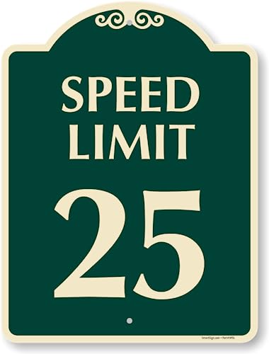 SmartSign Designer "Speed Limit 25" MPH Sign, 18" x 24", 120 mil Aluminum Composite (ACM) with Overcoat, Engineer Grade Reflective, Green, Made in USA