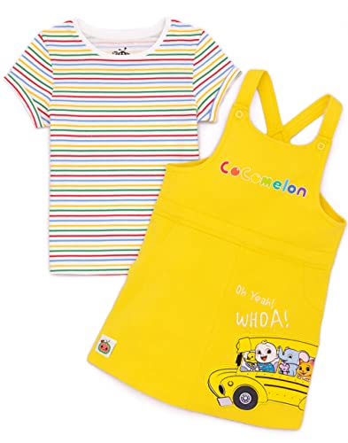 CoComelon Pinafore Dress Kids Toddlers Girls T-Shirt Dungaree Outfit3