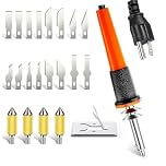 Multipurpose Electric Hot Knife Cutter Tool Kit with 16 Blades 4 Chuck Sleeves Metal Stand Carving for Stencil DIY Projects