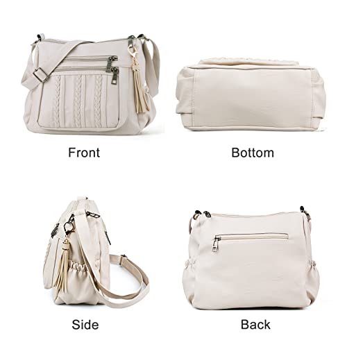 Image of ELDA Purses for Women Pocketbooks Soft PU Leather Ladies Crossbody Purse Multi Pocket Shoulder Bag