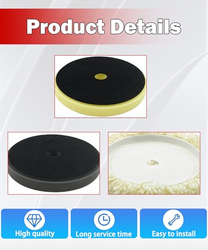 Image of 7 inch Polishing and Finishing Pad Kit Fits for Milwaukee M18 Polisher (2738),Replace 49-36-2783, 49-36-2784, 49-36-2785