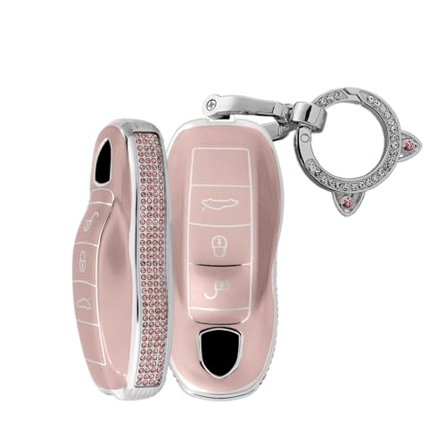 Coque de clé de voiture intelligente Porsche rose pour femme active