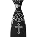 MZERSE Ties for Men Boys Wedding Dance Prom, Fashion Skinny Neck Tie Gothic Occult Satan Penta Symbol Skull