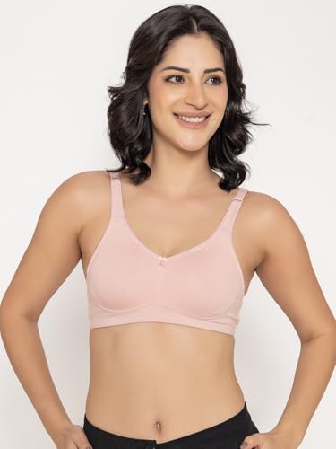Image of INKURV Seamless Non-Padded Bra for Women | Non-Wired Cotton Full Coverage T-Shirt Bra | Thin Adjustable Straps | Double Layered Cups | Anti Sag Lift Up Support | Luna Combo of 2