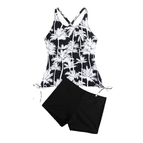 Ensemble tankini floral imprimé pour vacances à la plage et loisirs