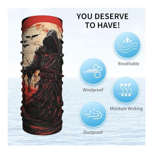 Grim Reaper Death Sun Dark Neck Gaiter Face Cover Scarf Balaclava Bandana for Women Men Gaiter Mask for Motorcycle Cycling Riding Skiing Party miniatura 5