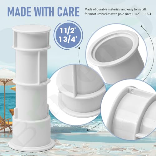 Braveboy US105 Umbrella Stand With Sleeve And Center Cap, (1 3/4-7-1/2 Inch) for Umbrellas, Volleyball Poles & Tiki Torches - Can be installed on floor, Step or Deck