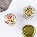 Encheng 4 oz Clear Hexagon Jars,Small Glass Honey Jars With Lids(Golden),Mason Jars For Herb,Foods,Jams,Liquid, Spice Jars For Storage 30 Pack