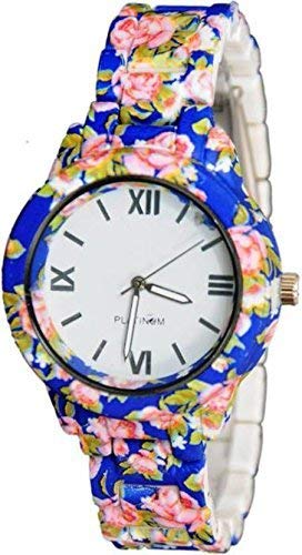 SS Collection Analogue White Dial Flower Printed Blue Watch for Women and Girls (B07JLQZ242) Amazon Price History, Amazon Price Tracker