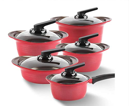 Roichen Cookware Stockpot Pasta Pot IH Induction Pot 10p Red