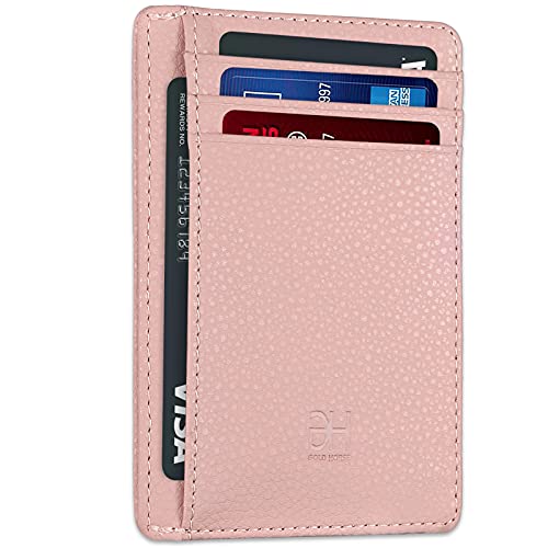 Image of GH GOLD HORSE Slim RFID Blocking Card Holder Minimalist Leather Front Pocket Wallet for Women | Slim