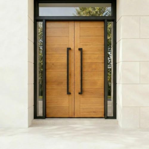 HYDROWARE Modern Contemporary Long Stainless Steel Push Pull Door Handle for Home Entrance Glass Shower Wooden Barn & Office Store Shop Doors