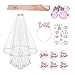 YOCOCO Addio al Nubilato Decorazione,9 PCS Gadget Addio Nnubilato per Sposa- Velo da Sposa, Sposa di Essere Fusciacca,Occhiali Rosa, FSposa Cerchietto,Team Bride Tatuaggi e Spille