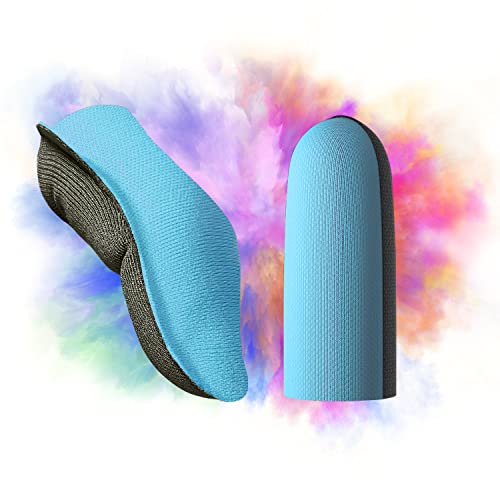 MERTTURM [2023 Aktualisiert Finger Sleeves for Gaming, Anti-Schweiß, Präzision Berührungsreaktion mit Hoher Silbergehalt, Langlebige Nutzung für Spielliebhaber PUBG, Blau