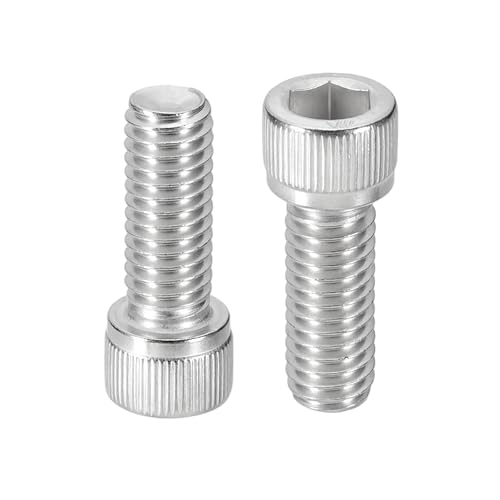 Image of PATIKIL 3/8-16x1 Hex Socket Head Cap Screws Bolts, 10 Pcs 304 Stainless Steel Screws Bolts, Socket Hex Drive, Full Thread, Bright Finish