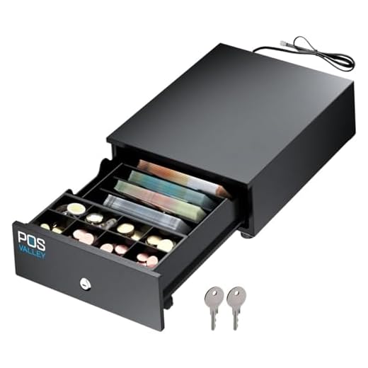 Cassetto MINI per Registratore di Cassa, Cassetto Piccolo Portasoldi Apertura POS Stampante RJ Registratore di Cassa, Cassetta Portavalori con 4 Scomparti per Banconote e 8 per Monete, 24x32