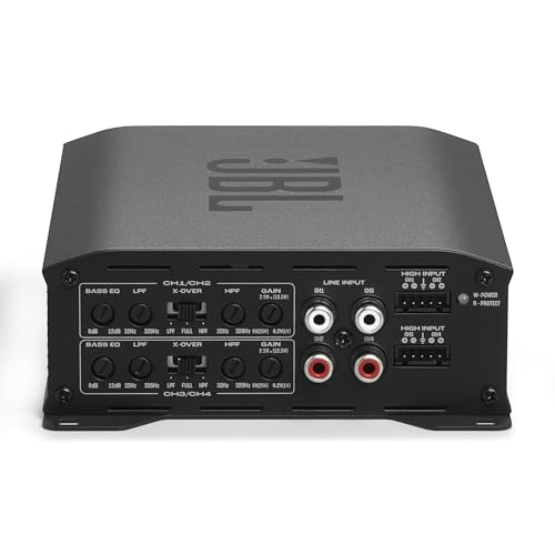 JBL Stage GT 60041 Car Hifi Autoradio Verstärker 1240W Max 90W RMS von Harman Kardon - Class-D 4 Kanal Endstufe Auto, mit HPF & LPF Filter für Front/Rear Setups Oder 2+1 Kanal Gebrückt mit Subwoofer