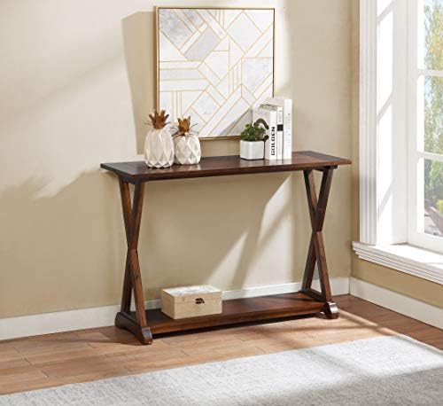 eHemco X-Farmhouse Console Table/Entryway Table with Storage Shel...