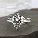 ADLSTIGH Kite Cut Salt And Pepper Diamond Engagement Rings for Women 925 Sterling Silver 10K 14K 18K Gold Unique Salt And Pepper Diamond Ring With Moissanite Wedding Engagement Ring Set 2pcs Size 4.5