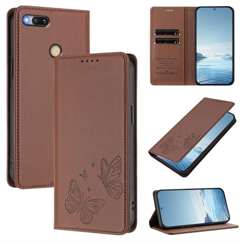 Jiajihua Funda Compatible con Xiaomi Mi A1,Compatible con Xiaomi Mi 5X 【Bloqueo RFID】【Cartera con Compartimento para Tarjetas Cierre magnético Soporte abatible】 Mint
