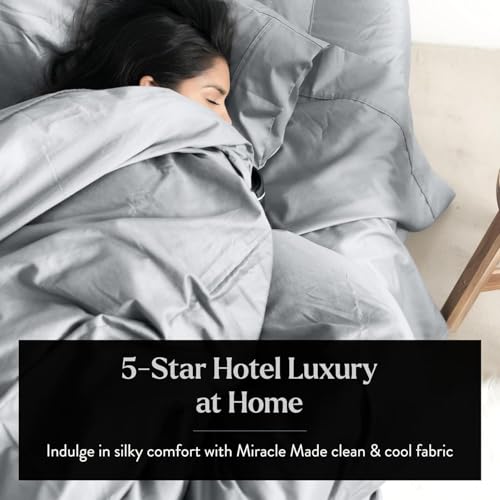 Miracle Made Extra Luxe Soft, Cool-to-the-Touch Cotton Bed Sheet Set, 4-Piece – Silver-Treated, Breathable, Lightweight Bedding – Full Size, Silver Grey by Miracle Made - Image 3