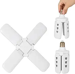 Lâmpada LED Dobrável 28W Luz Branca Fria, Ajustável 25cm Iluminação Potente e Econômica Lâmpada Modelo Pétala Hélice