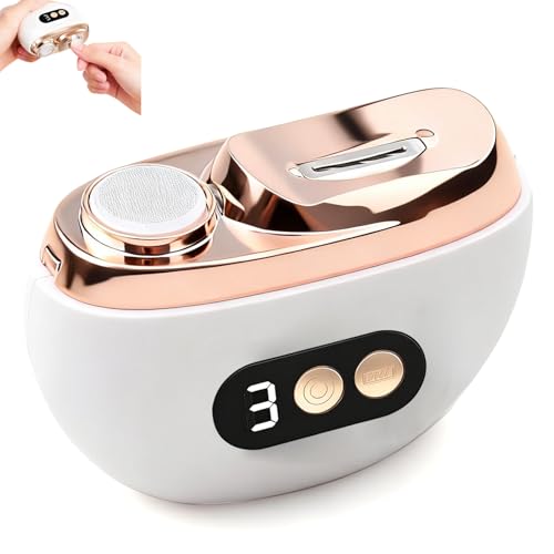 Cortaúñas Eléctrico 3 en 1 con LED, Lima de Uñas Eléctrica Ultra Silenciosa, 3 Velocidades Ajustables, Cortar Pulir Limar Automático, Cortaúñas Seguro para Bebés, Adultos y Personas Mayores