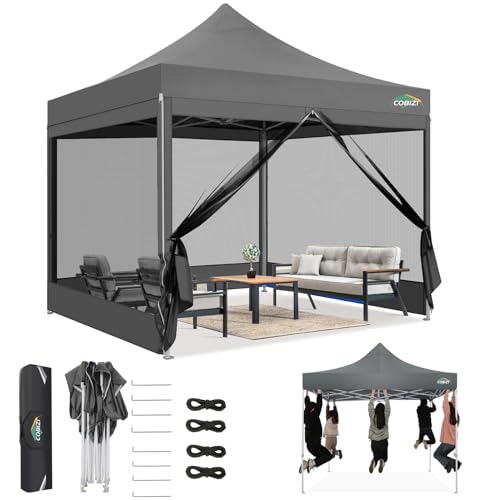 COBIZI 10x10 Canopy Tent, Heavy Duty Pop up Canopy with