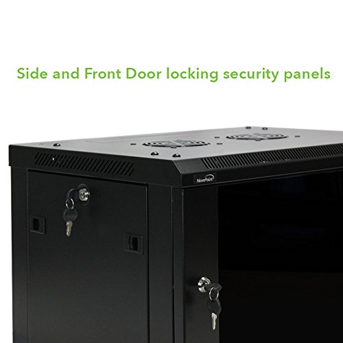 Navepoint 9U Deluxe It Wallmount Cabinet Enclosure 19-Inch Server Network Rack With Locking Glass Door 24-Inches Deep Black With Shelves #TOP4