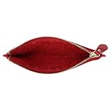 BTSKY Vintage Soft Genuine Leather Pencil Pen Case Pouch Retro Stationery Bag Holder Organizer Storage for Students Businessmen and Artists (Red) - Image 4