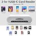 USB C SD Card Reader, Type C SD Card Reader, Supports SD and MicroSD Memory Card Adapters for iPhone 15 16/iPad/MacBook/Mac, Trail Camera Viewer Plug and Play -2 Slots
